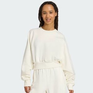 Adidas Soft Lux Loose Sweatshirt - Off White, Small